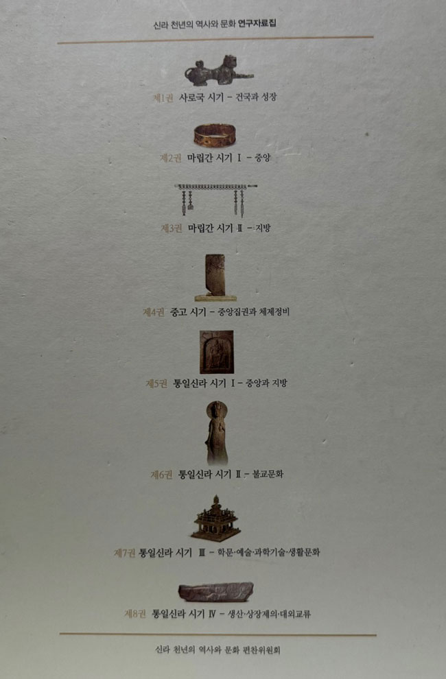 신라 천년의 역사와 문화 연구자료집 1~8 전8권 완질 / 2016년 초판 / 경상북도문화재연구원