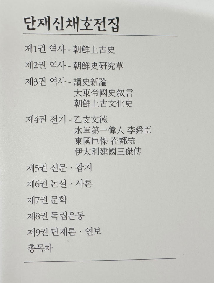 단재신채호전집 1~9 전9권 완질, 총목차포함 전10권 완질 세트 / 2008년 초판본 / 독립기념관 / 6017페이지