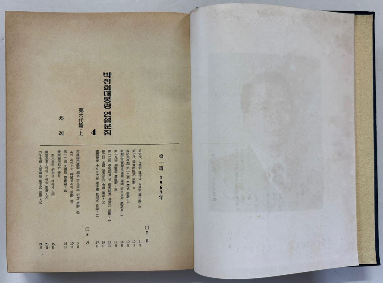 박정희대통령 연설문집 4 제6대편 상 / 대한공론사 / 1976년 재판 /524페이지