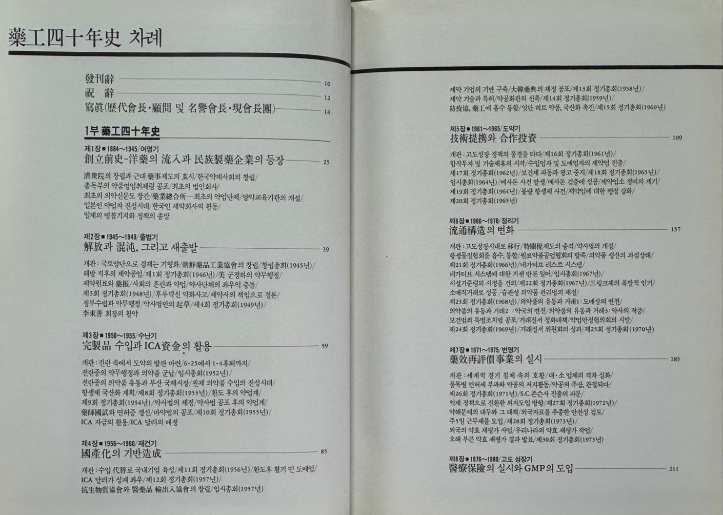 약공사십년사 1945~1985 / 대한약품공업협회 / 1986년 초판 / 556페이지