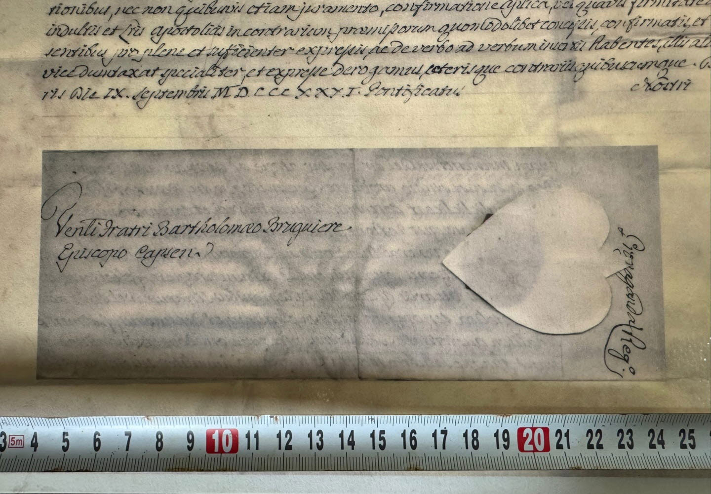 교황 그레고리오 16세 소칙서 영인본 2장